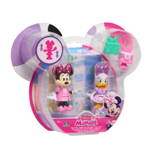 Just Play Disney Junior Minnie Mouse bewegliche Sammelfiguren Spielset mit Torte und Geschenk 2-Pack Minnie Mouse und Daisy Duck Party-Set 5cm, ab 3 Jahren von Just Play