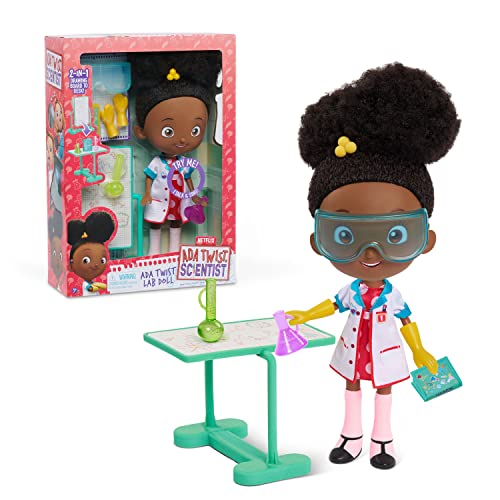 Just Play Ada Twist, Scientist Ada Twist Lab Puppe, 12,5 Zoll Interactive Doll with Research Lab Zubehör, Talks and Sings The Brainstorm Song von Just Play