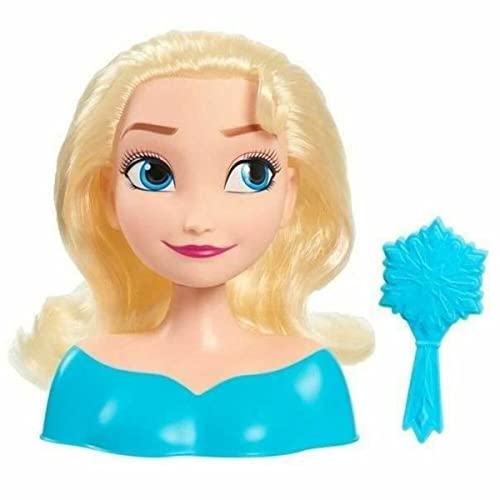 Just Play 87490-JP Disney Frozen Frisierkopf ELSA Mini 14cm mit Haarbürste für Styling-Spaß, ab 3 Jahren, Black von Disney