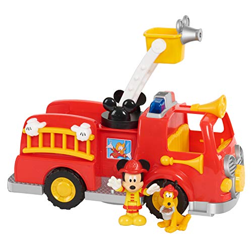 Just Play Disney Junior Mickey Mouse Mickey Fire Engine, Feuerwehrauto, Figuren- und Fahrzeug-Spielset, Licht- und Soundeffekte, Kinderspielzeug ab 3 Jahren von Just Play