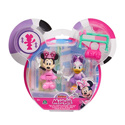 Just Play Disney Junior Minnie Mouse bewegliche Sammelfiguren Spielset mit Tasche und Stange 2-Pack Minnie Mouse und Daisy Duck Ballerina-Set 5cm, ab 3 Jahren von Just Play