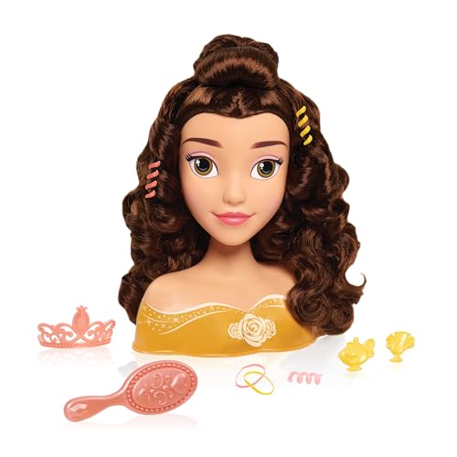 Just Play Disney Princess Belle Styling Head, Brown Hair, 10 Piece Pretend Play Set, Beauty and The Beast, Kids Toys for Ages 3 Up by von Just Play