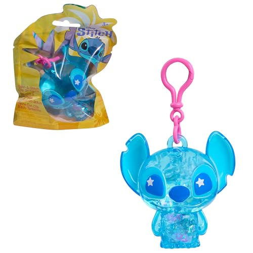 Just Play Disney Stitch Swirl-a-Stitch Anhänger-Figur, 7,6 cm große Plastikfigur mit Flüssigkeit, bunten Perlen und Glitzer, Kinderspielzeug ab 3 Jahren von Just Play