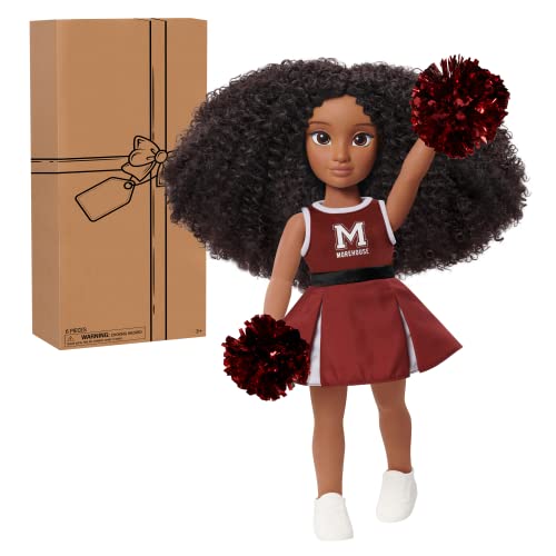 Just Play HBCyoU Morehouse Cheer Captain Alyssa Puppe & Zubehör, lockiges Haar, mittelbrauner Hautton, entworfen und entwickelt von Purpose Toys von Just Play