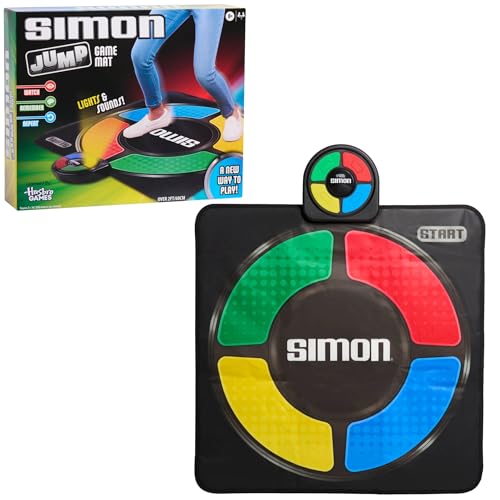 Just Play Hasbro Simon Jump, Sprungspielmatte mit Sound- und Lichteffekten, elektronische Gedächtnisspiele für Kinder, Spielzeug ab 8 Jahre von Just Play