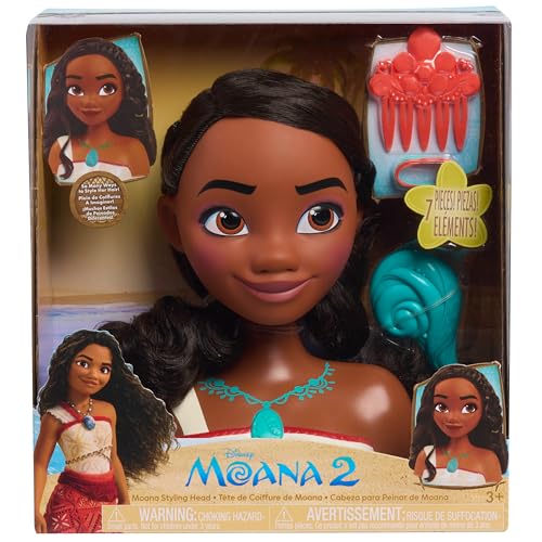 Just Play Disney Princess Frisierkopf Moana 2, 7-teilig, Rollenspiel, Kinderspielzeug ab 3 Jahren von Just Play