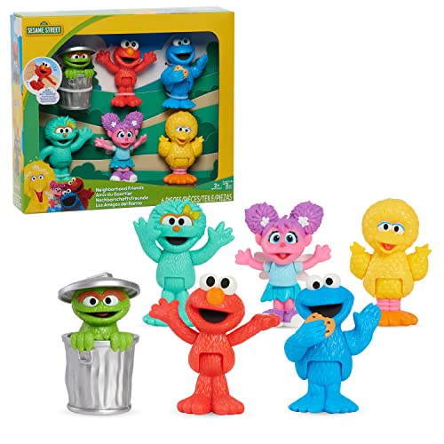 Just Play Sesamstraße Nachbarschaft Freunde, 6-teilige bewegliche Figuren, offiziell Lizenziertes Kinderspielzeug ab 2 Jahren, Geschenke und Geschenke von Just Play