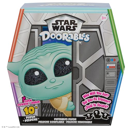 Just Play Star Wars™ Doorables Puffables Plüsch – Star Wars: The Mandalorian™, 25,4 cm großes Sammlerstück mit Glitzeraugen, Stile können variieren, Kinderspielzeug ab 3 Jahren von Just Play
