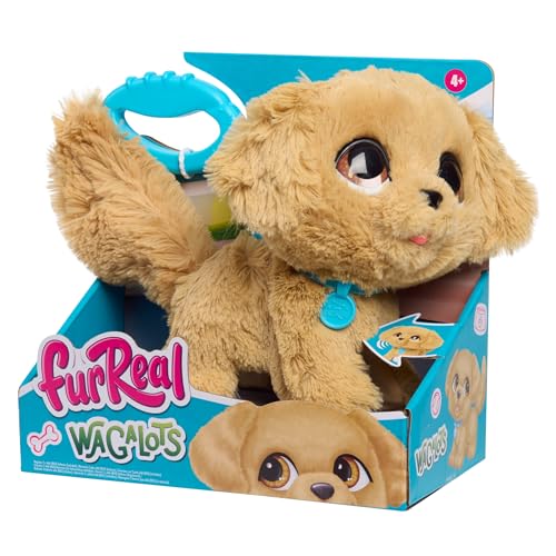 Just Play furReal Wag-A-Lots Golden Retriever, interaktives, 20,3 cm großes, laufendes und sprechendes Plüschtier, 4-teilig, Kuscheltiere, Kinderspielzeug ab 4 Jahren von Just Play