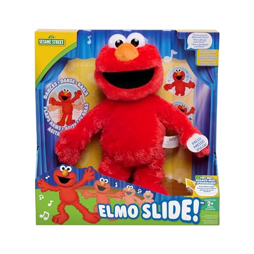 Sesamstraße Elmo Rutsche singend und tanzend, 35,6 cm, Plüsch, offiziell lizenziertes Kinderspielzeug für Kinder ab 2 Jahren Just Play, Mehrfarbig von Just Play