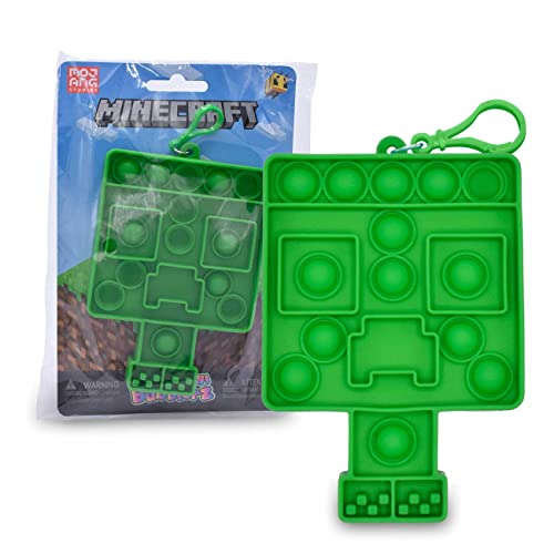 Just Toys LLC Minecraft Mini Bubblerz Fidget Bubble Popper Rucksack Aufhänger (Creeper, Kuh, Steve, Alex) von Just Toys LLC