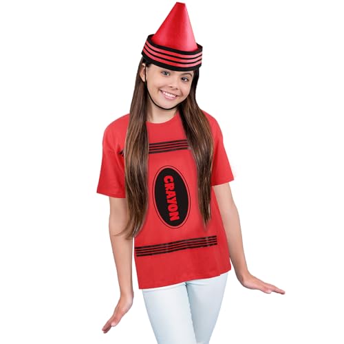 Buntstift-Shirt und lustige Zwergenkegel, Hüte, Buntstift, Unisex-T-Shirt, Halloween-Kostüm, lustig, cool, Grafik-T-Shirt, Idee für Erwachsene, Herren, Damen, Schulanfang, Halloween, Partyzubehör (M von Justforjoyful