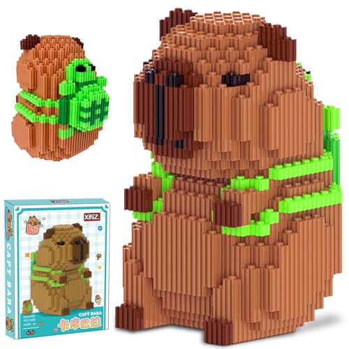 Juvanovo Capybara Bauspielzeug Sets, 1606 Stück Capybara Mini Baustein Set mit Handbuch, Capybara Bausteine, Micro Bausteine Spielzeug, Geschenk für Mädchen und Jungen von Juvanovo