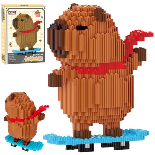 Juvanovo Capybara Bauspielzeug Sets, 1650 Stück Capybara Mini Baustein Set mit Handbuch, Capybara Bausteine, Mikro Bausteine Spielzeug, Geschenk für Mädchen und Jungen von Juvanovo