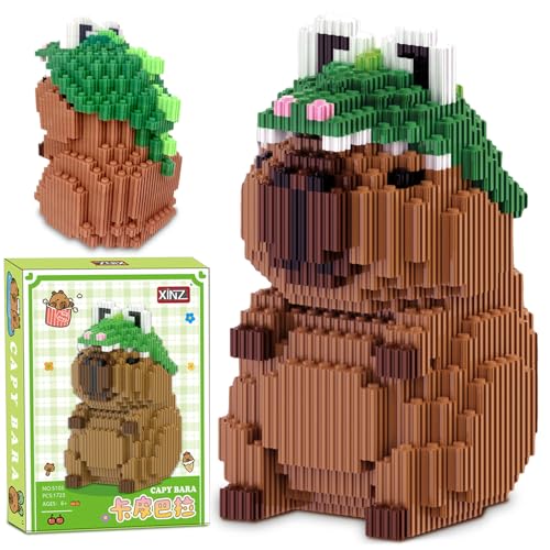 Juvanovo Capybara Bauspielzeug Sets, 1723 Stück Capybara Mini Baustein Set mit Handbuch, Capybara Bausteine, Micro Bausteine Spielzeug, Geschenk für Mädchen und Jungen Juvanovo Capybara Bauspielzeug Sets, 1723 Stück Capybara Mini Baustein Set mit Handbuch, Capybara Bausteine, Micro Bausteine Spielzeug, Geschenk für Mädchen und Jungen von Juvanovo