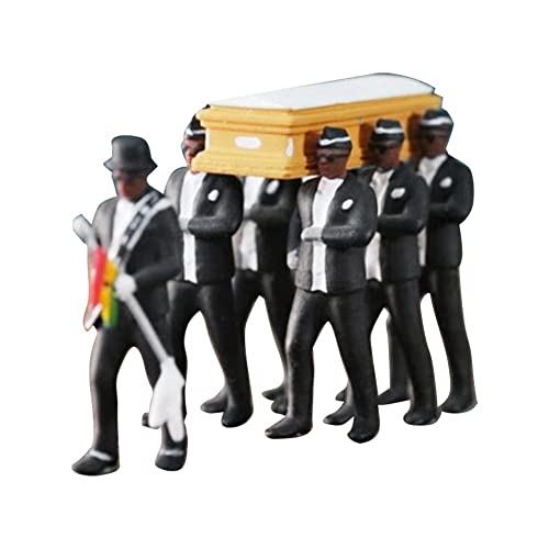 Juwaacoo 1:64 Actionfigur Autodekoration Ghana Beerdigung Sarg Tanzteam Exquisite Verarbeitung (stehend) von Juwaacoo