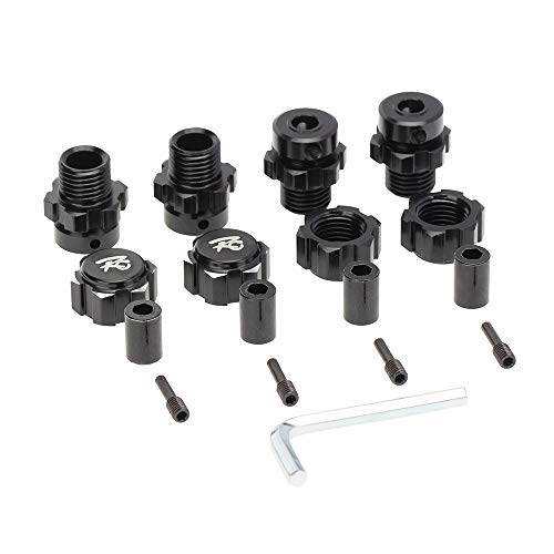 Juwaacoo 4Pcs 17Mm Sechskantmuttern Adapter Splined Wheel Extension Combiner für 1/10 E- Summit RC Autoteile, Schwarz von Juwaacoo