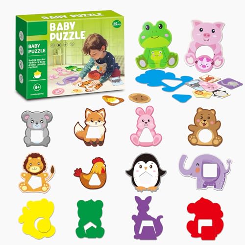 Juxtaposia Sortierspielzeug für Kleinkinder, 3 in 1 Farben Sortier Stapelspielzeug,Formensortierer und Tiere Puzzle für Kinder,15 Set Montessori Vorschule Lernen Feinmotorik Spielzeug für 3 4 5 6. Juxtaposia Sortierspielzeug für Kleinkinder, 3 in 1 Farben Sortier Stapelspielzeug,Formensortierer und Tiere Puzzle für Kinder,15 Set Montessori Vorschule Lernen Feinmotorik Spielzeug für 3 4 5 6. von Juxtaposia