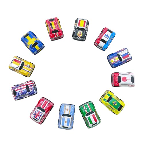 Juxtaposia 12 Stück Legierungen Auto Spielzeug Mini,Zurückziehen Katapult Auto,Mini Auto Spielzeug,Stunt Spielzeugauto,Spielzeugauto Pull Back Mini,Geschenke für 2-5 jährige. von Juxtaposia