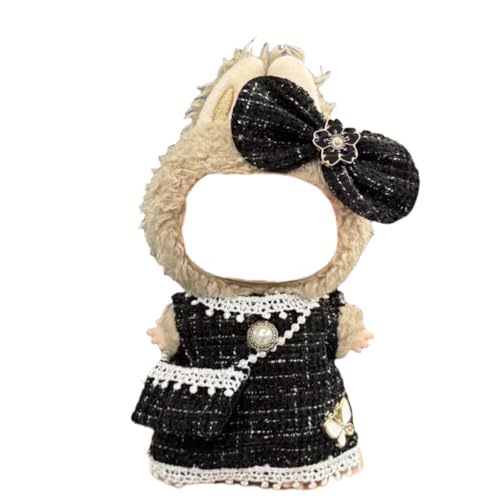 Juyuup 17cm Mädchen Plüschtier-Kleidungsset (Ohne Puppen) - Weicher Stoff-Latzhose & Mütze für 15-20cm Figuren (Stil 14) von Juyuup