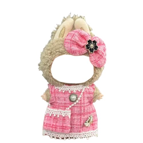 Juyuup 17cm Mädchen Plüschtier-Kleidungsset (Ohne Puppen) - Weicher Stoff-Latzhose & Mütze für 15-20cm Figuren (Stil 15) von Juyuup