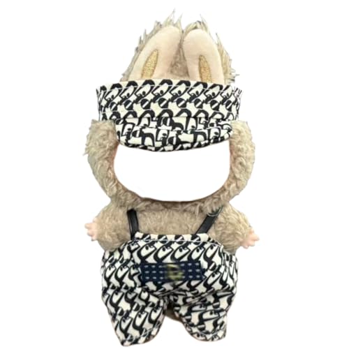 Juyuup 17cm Mädchen Plüschtier-Kleidungsset (Ohne Puppen) - Weicher Stoff-Latzhose & Mütze für 15-20cm Figuren (Stil 23) von Juyuup