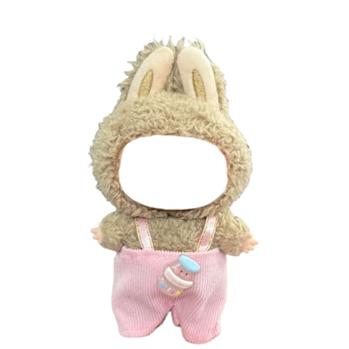 Juyuup 17cm Mädchen Plüschtier-Kleidungsset (Ohne Puppen) - Weicher Stoff-Latzhose & Mütze für 15-20cm Figuren (Stil 25) von Juyuup