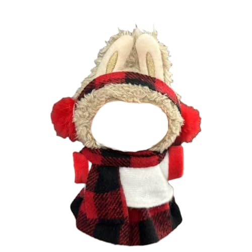 Juyuup 17cm Mädchen Plüschtier-Kleidungsset (Ohne Puppen) - Weicher Stoff-Latzhose & Mütze für 15-20cm Figuren (Stil 33) von Juyuup