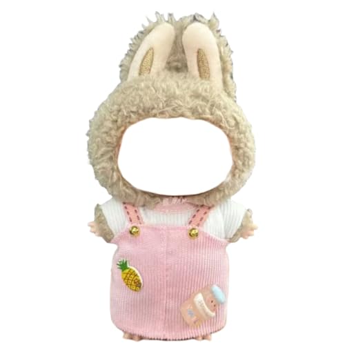 Juyuup 17cm Mädchen Plüschtier-Kleidungsset (Ohne Puppen) - Weicher Stoff-Latzhose & Mütze für 15-20cm Figuren (Stil 40) von Juyuup