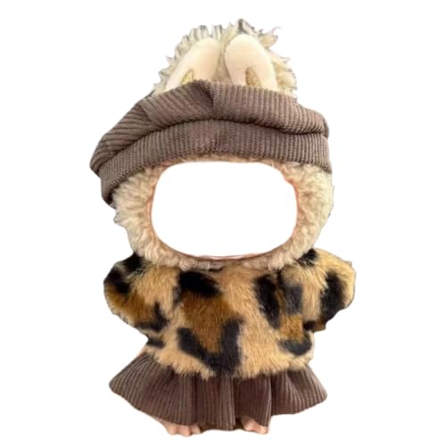 Juyuup 17cm Mädchen Plüschtier-Kleidungsset (Ohne Puppen) - Weicher Stoff-Latzhose & Mütze für 15-20cm Figuren (Stil 44) von Juyuup