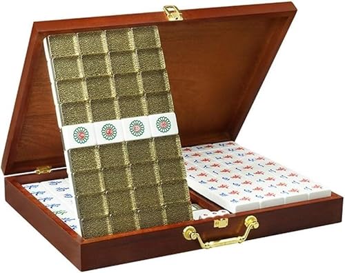 JvFbjLF Mah-Jong-Reiseset, chinesisches Mahjong-Set, tragbares Mah-Jongg aus Acrylkristall, 146 Spielsteine mit Würfeln und Aufbewahrungskoffer JvFbjLF Mah-Jong-Reiseset, chinesisches Mahjong-Set, tragbares Mah-Jongg aus Acrylkristall, 146 Spielsteine mit Würfeln und Aufbewahrungskoffer von JvFbjLF
