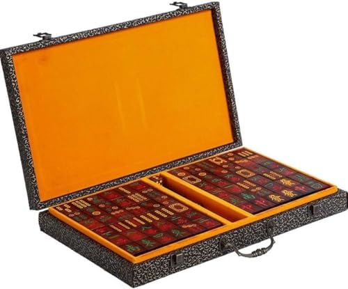 JvFbjLF Mahjong-Set, Spiele, 144 Spielsteine, Mehrfarbig, tragbar, Vintage-Mahjong, seltenes chinesisches Spielzeug mit Box, Mahjong-Spielsteine JvFbjLF Mahjong-Set, Spiele, 144 Spielsteine, Mehrfarbig, tragbar, Vintage-Mahjong, seltenes chinesisches Spielzeug mit Box, Mahjong-Spielsteine von JvFbjLF