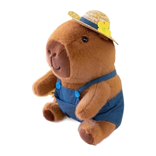 Capybara Plush, Stuffed Capybara, Cute Plush, Capybara Throw Pillow, Includes Clothes Room Decor Soft and Huggable Fun to Play With Encourages Imaginative Play Great for Boys and Girls, 9.8 Inches von Jvjggag