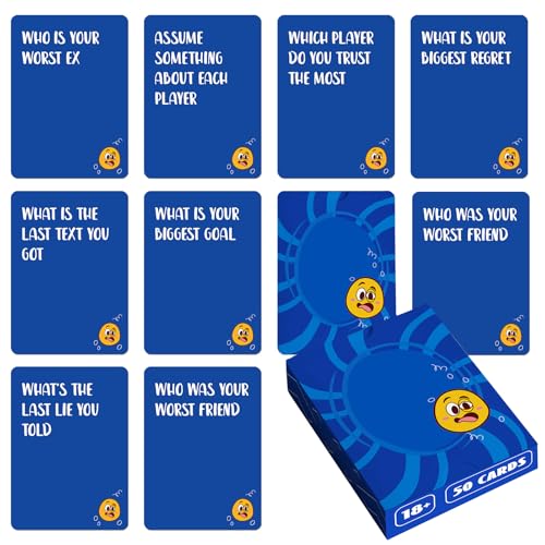 Jvjggag Questions and Answers Card Game, English Social Opener Deck, 50 Conversation Cards, Easy Social Game for Adults, Team Building Prompts, Party Play with Friends & Family von Jvjggag