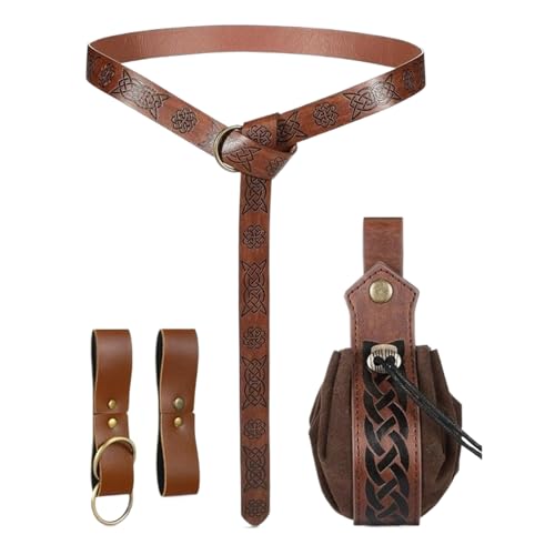 Jvjggag Renaissance-Gürtel, Cosplay-Tasche, Kostümzubehör, PU-Ledergeldbörse, Themen-Outfit-, ideal für Kongresstheater-Party, mittlere Größe, Schwarz, 4 Stück, 1 Set Jvjggag Renaissance-Gürtel, Cosplay-Tasche, Kostümzubehör, PU-Ledergeldbörse, Themen-Outfit-, ideal für Kongresstheater-Party, mittlere Größe, Schwarz, 4 Stück, 1 Set von Jvjggag