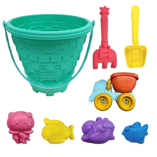 Jvjggag Sand Buckets with Shovels, Travel Sand-Castle Toys, Portable Sandbox Supplies, Castle Building Kit for Family Beach Fun, Kids Play, Outdoor Summer Toys for & Water Jvjggag Sand Buckets with Shovels, Travel Sand-Castle Toys, Portable Sandbox Supplies, Castle Building Kit for Family Beach Fun, Kids Play, Outdoor Summer Toys for & Water von Jvjggag