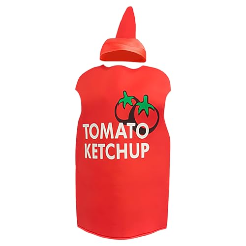 Jvjggag Tomatenkostüm, Halloween-Kostüm, kreatives Cosplay, leichtes Polyestergewebe, Ketchup-Saucenflaschenform, ideal für Festival, Bühnenauftritte, 102 x 70 cm Jvjggag Tomatenkostüm, Halloween-Kostüm, kreatives Cosplay, leichtes Polyestergewebe, Ketchup-Saucenflaschenform, ideal für Festival, Bühnenauftritte, 102 x 70 cm von Jvjggag