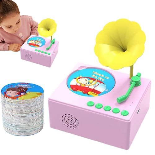 Kids Phonograph Record Player, Kids Gramophone Phonograph Record Player Toy, Toddler Gramophone Storytelling Toys for Kids Aged 2 to 6, Educational Music Toy for Creative Play, Kids Record Player Toy, von Jvjggag