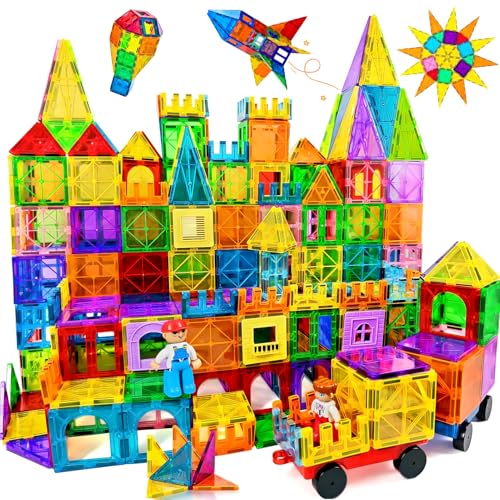 120pcs Magnetische Bausteine Spielzeug mit 2 Magnetfiguren und 2 Autos, Magnetbausteine für 3 4 5 6 7 Jahre kinder, Montessori Magneten Set Spielzeug Geschenk für Kinder ab 4-8 Jahre Junge Mädchen 120pcs Magnetische Bausteine Spielzeug mit 2 Magnetfiguren und 2 Autos, Magnetbausteine für 3 4 5 6 7 Jahre kinder, Montessori Magneten Set Spielzeug Geschenk für Kinder ab 4-8 Jahre Junge Mädchen von Jvshazup