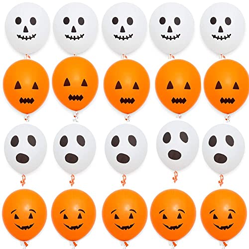Jwssor Halloween-Ballons, 20 Stück, weiß-orange, 30,5 cm Halloween-Geister-Ballon Jwssor Halloween-Ballons, 20 Stück, weiß-orange, 30,5 cm Halloween-Geister-Ballon von Jwssor
