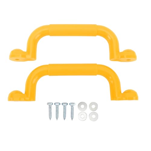 1 Paar Sicherheitsgriffe, farbenfrohe Spielplatz -Sicherheitsgriffe vielseitige Spielset Handgriffe Swing Set Accessoires für Jungle Gym Playhouse (Yellow) von Jwthee