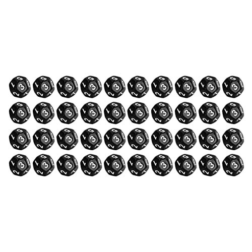40pcs polyedrische Würfel, 12 -seitig -Spielwürfler -Set Multi -farbiges Sortiment Spielen Tischspiele für DND RPG Other Table Game (Schwarz) von Jwthee