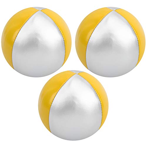 Jonglieren von Bällen für Anfänger, 3PCS Varieté Show Jonglier Toss Ball Multicoly Indoor Freizeit Sport Spaß Puzzle Bildungsanfänger Jonglieren (Gelb/Silber) von Jwthee