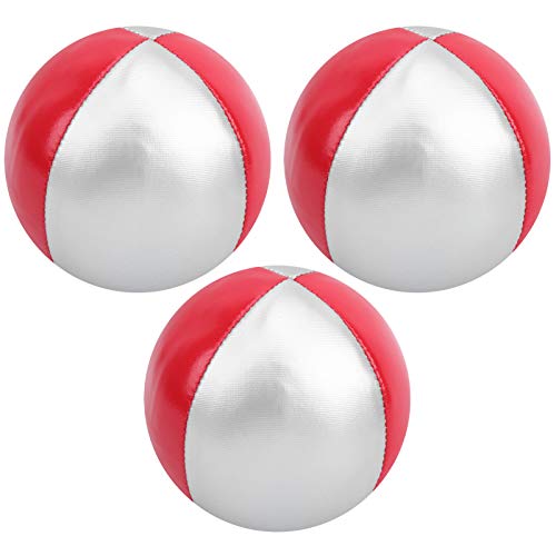 Jonglieren von Bällen für Anfänger, 3PCS Varieté Show Jonglier Toss Ball Multicoly Indoor Freizeit Sport Spaß Puzzle Bildungsanfänger Jonglieren (Rot/Silber) von Jwthee