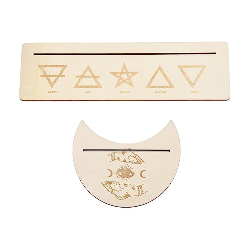 Jwthee 2 Stück Tarotkartenständer aus Holz, rechteckige Tarotkartenanzeige in verschiedenen Formen, Wahrsagehalter, Wahrsageständer aus Holz zur Dekoration (B) von Jwthee