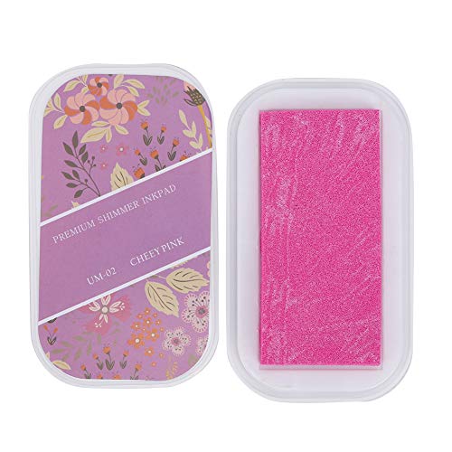 Jwthee Tintenkissen, Briefmarken Pads DIY Arts Colf Bastel Stempel Vorräte für Briefmarken, Papier, Holzstoff, Gummi -Scrapbooking -Karte, Bastelmittel für Bastelmittel (UM-2 Glitzer Rose Rot) von Jwthee