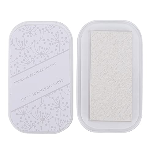 Jwthee Tintenkissen, Briefmarken Pads DIY Arts Colf Bastel Stempel Vorräte für Briefmarken, Papier, Holzstoff, Gummi -Scrapbooking -Karte, Bastelmittel für Bastelmittel (UM-8 Mondlicht weiß) von Jwthee
