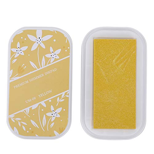Jwthee Tintenkissen, Briefmarken Pads DIY Arts Colf Bastel Stempel Vorräte für Briefmarken, Papier, Holzstoff, Gummi -Scrapbooking -Karte, Bastelmittel für Bastelmittel (UM-9 Blitzgelb) von Jwthee