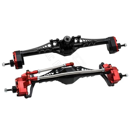 Jxjamp {Spielzeugteile} 1/10. Rc Crawler Alle Metallfront- und Heck-Portalachse for Axialkapra 1.9 UTB AXI03004 AXI03000T1 T2 Buggy F9 Upgrade-Teile ( Color : Red Axle F and R ) von Jxjamp