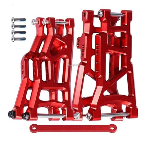 Jxjamp {Spielzeugteile} Aluminium-Querlenker-Querlenker vorne und hinten mit Spurstangen-Upgrades für Traxxas 1/10 2WD Slash Raptor RC Truck Ersetzen 2555 3631 2532 ( Color : 2xFront 2X Rear Red ) von Jxjamp